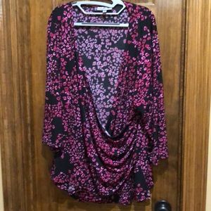 Jennifer Lopez front wrap black with pink cheetah print 3X